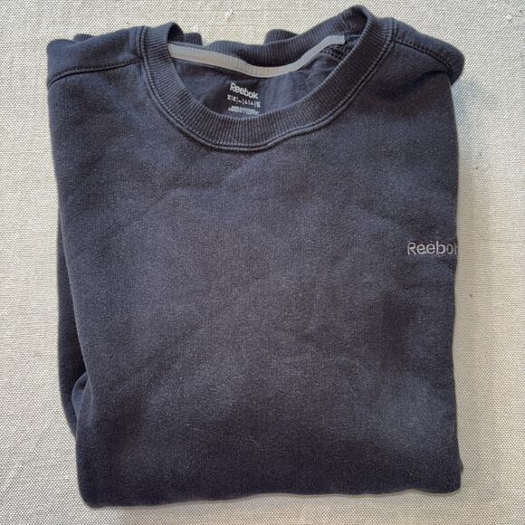 Reebok Sweater Mens Black Size XL Logo Spelled Out Crew Neck Sweatshirt - Picture 6 of 6